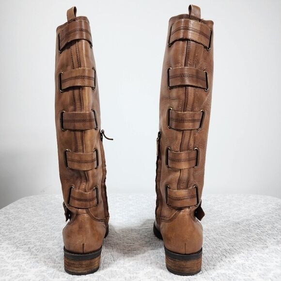 Arturo Chiang Tan Camel Colored Knee High Leather Riding Boots Size 6 - Picture 2 of 8